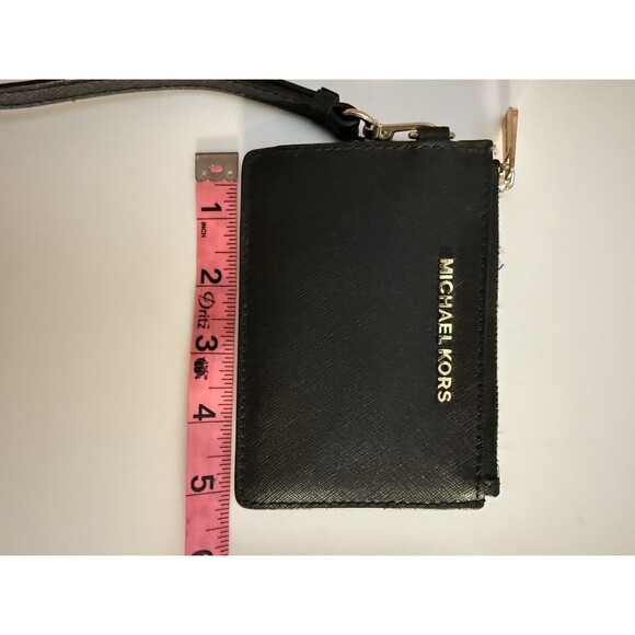 Michael Kors Black Saffiano Leather Wristlet Card Holder Wallet - Picture 5 of 5